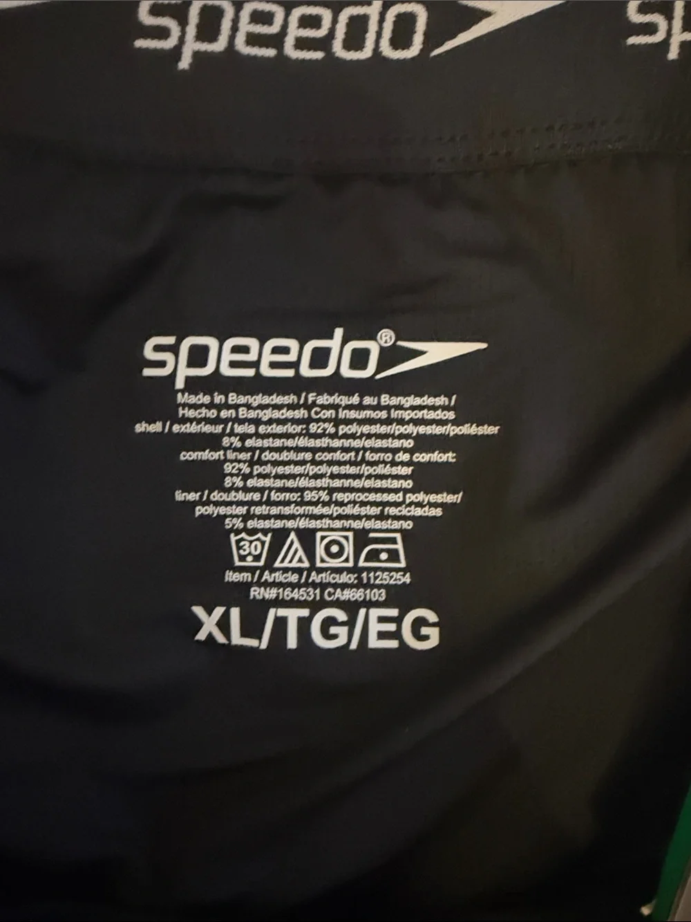 Speedo Men's Black and Gray Wave-Pattern Swim Trunks
